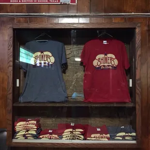 a display of t - shirts