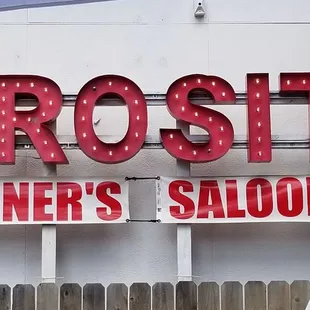 Rooftop patio sign