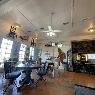 the interior of a cafe