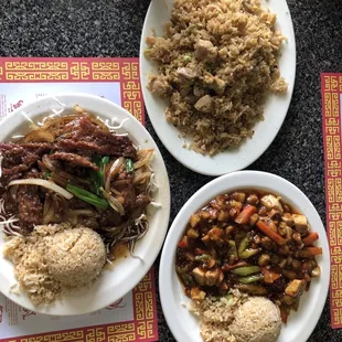 Mongolian beef, Kung pao chicken &amp; chicken fried rice  all so delicious!