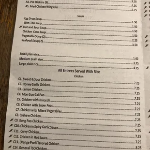the menu