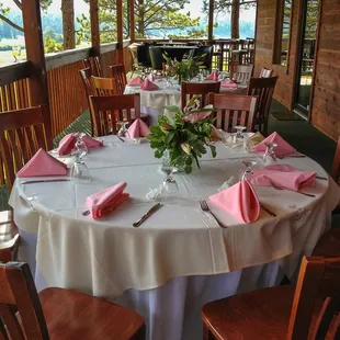 Hold your intimate event on our wrap-around terrace. Perfect for smaller gatherings. Call us for details!