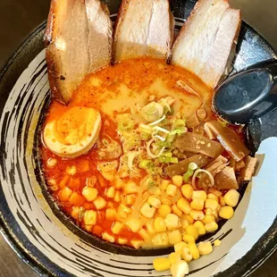 Pork Creamy TomYum Ramen - with extra corn