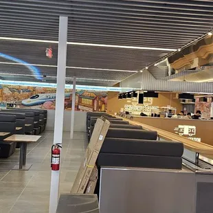 Nice open seating, vibrant decor