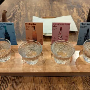 Sake flight ($18)