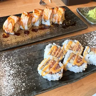 Spicy tuna and ultimate salmon roll