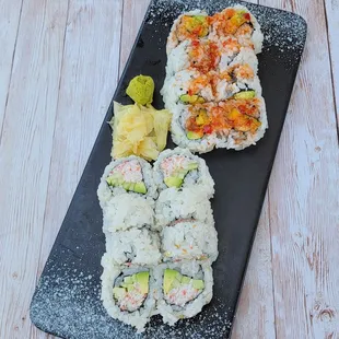 California Roll and Yellow Mango Roll