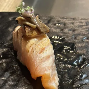 Salmon torched with foie Gras and truffle (my fave piece)