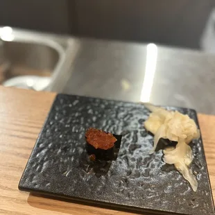 a plate of food on a table