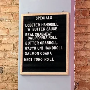 Specials Board