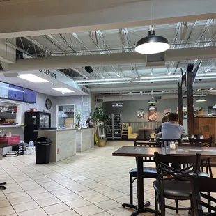 the inside of a restaurant
