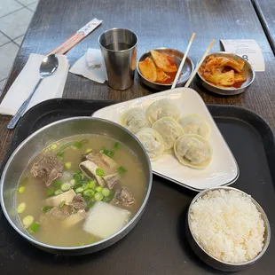 Short rib beef soup and beef dumplings