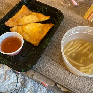 Rangoons &amp; hot n sour soup
