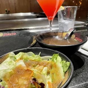 House Salad and House Onion Soup