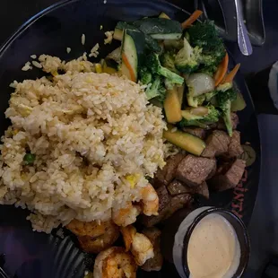 Steak &amp; Shrimp with fried rice