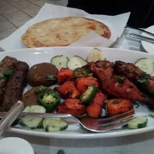 Mixed platter.  Kabobs &amp; stuff.