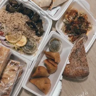 a variety of food items