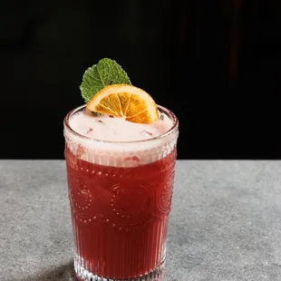 Pomegranate Passion cocktail with Lychee Jelly