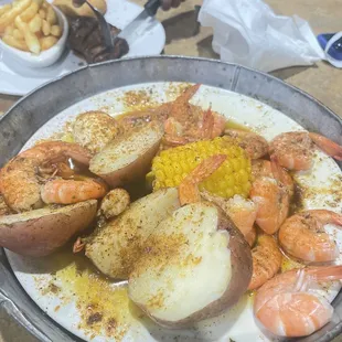 It was okay, my sausage was missing but the waitress got it out quickly. This boil lacked flavor. Steak was okay. Fries were crispy