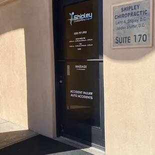 Front door of the business.