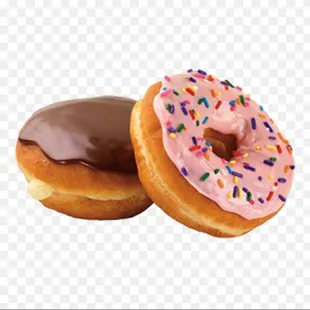 two donuts with chocolate glaze and sprinkles