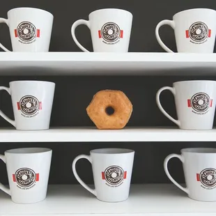 a donut on a shelf