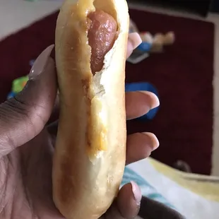 My peek-a-boo sausage and baked out cheese kolache