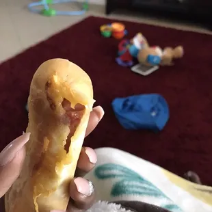 Sausage and cheese kolache but the cheese was on the outside