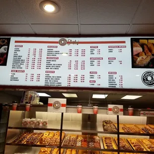 the menu and prices