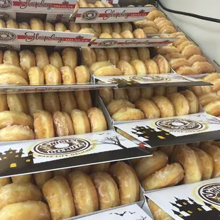 a display of doughnuts