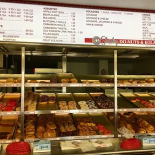 a display of donuts and pastries