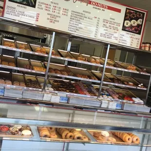 a display of donuts