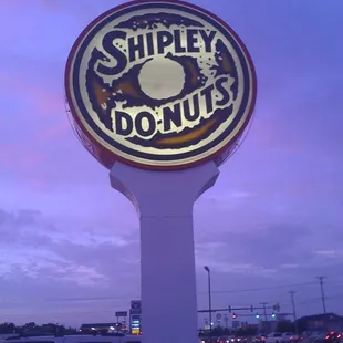 a donut shop sign