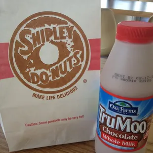 Heaven -- Bavarian cream donuts and chocolate milk!