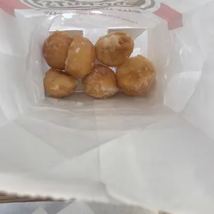Donut hole glaze was falling off from being so hard