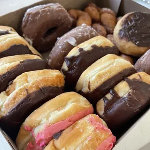 1 Dozen Do-Nut Holes Cinnamon twist Glazed Donut Bavarian cream donut