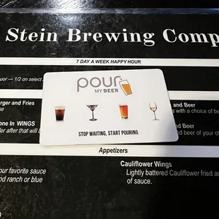 The beer card