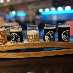 a flight of beers