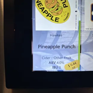 The cider beer is a pineapple punch