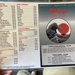 Menu front