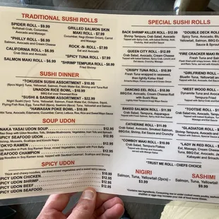 Menu back