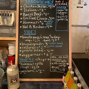 Food menu as of 8/21