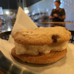 Homemade ice cream sandwich.