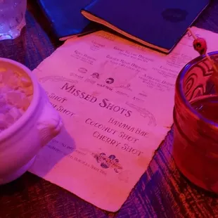 Drinks are served in unique tiki themed cups!