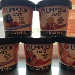 New Oatmeal Umqua Oats! Yummy flavors, my personal favorite Salted caramel Meltdown!