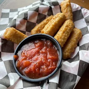 Mozzarella sticks.