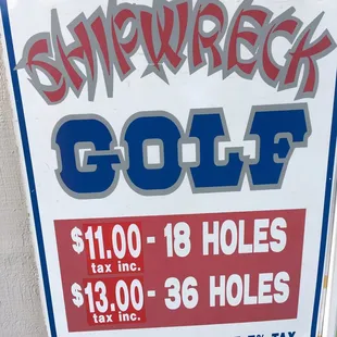 See for 18 holes a bit pricey and for 36 it is great. They would not let us sign up for that