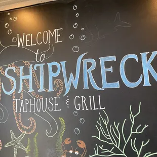 chalkboard at entrance