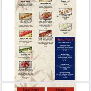 the menu