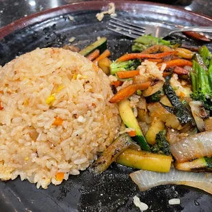 Garlic Fried Rice and mixed Grilled Vegetables